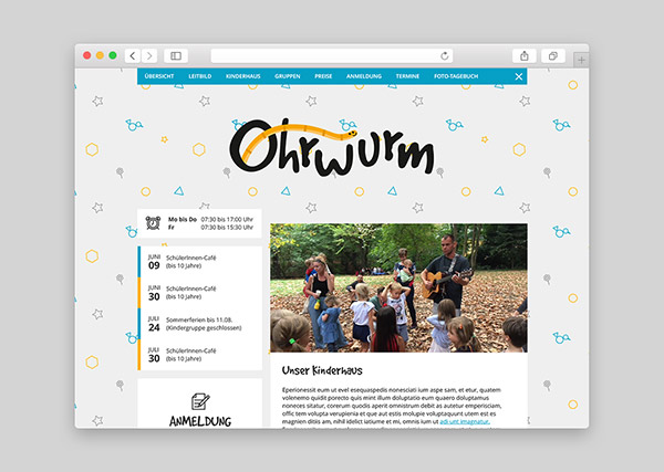 Website Kinderhaus Ohrwurm